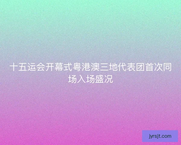 十五运会开幕式粤港澳三地代表团首次同场入场盛况